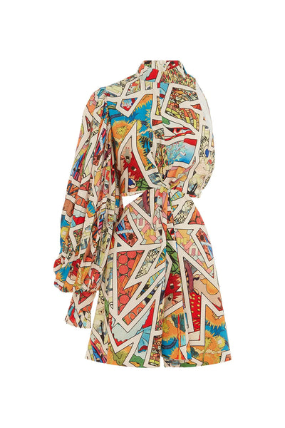 STAR MAN PLEATED MINI DRESS