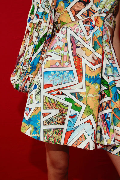 STAR MAN PLEATED MINI DRESS