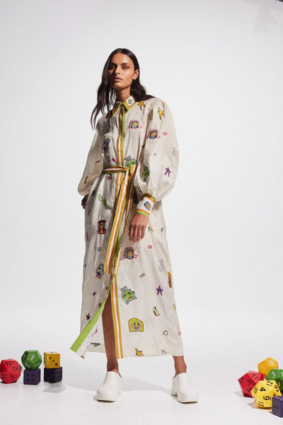 PREORDER- CHECKERS EMBROIDERED SHIRTDRESS
