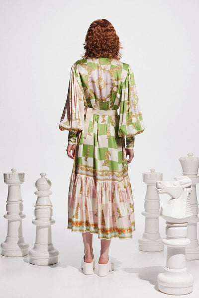 CHECKMATE SILK SHIRTDRESS
