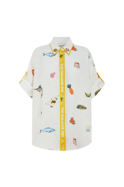 BLUE MARLIN EMBROIDERED SHIRT