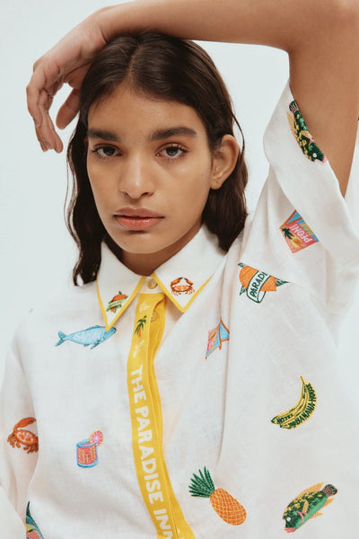 BLUE MARLIN EMBROIDERED SHIRT