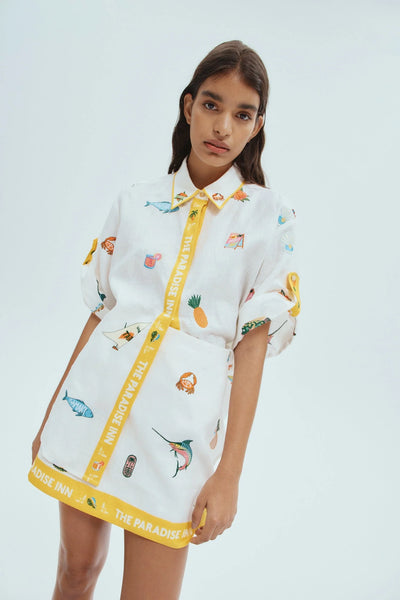 BLUE MARLIN EMBROIDERED SHIRT