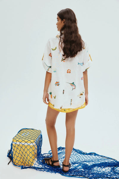 BLUE MARLIN EMBROIDERED SHIRT