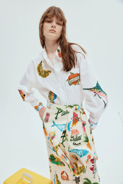 CLAM EMBROIDERED SHIRT