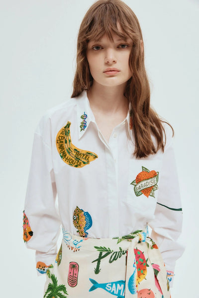 CLAM EMBROIDERED SHIRT