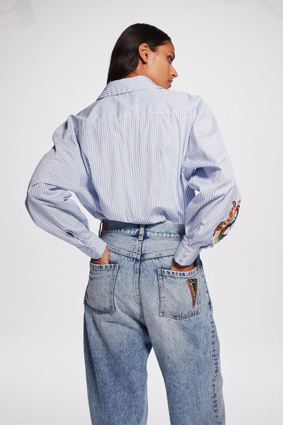 STRIKE PATCHWORK STRIPE SHIRT