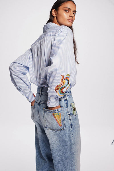 STRIKE PATCHWORK STRIPE SHIRT