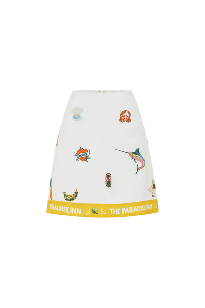 BLUE MARLIN EMBROIDERED SKIRT