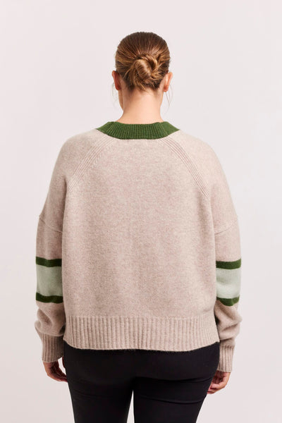 ADDISON CASHMERE CARDI IN LIGHTWEIGHT BEIGE