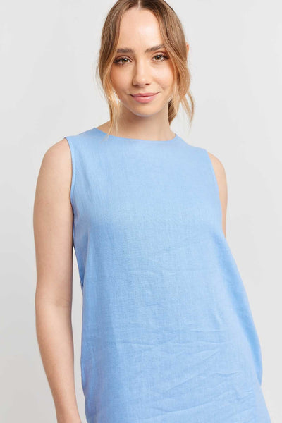 MONTI LINEN DRESS IN BLUEBELL