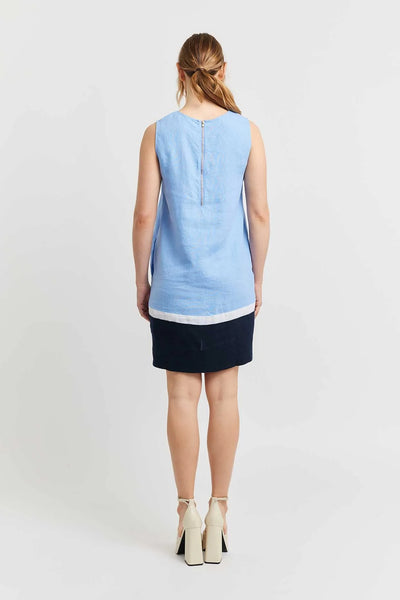 MONTI LINEN DRESS IN BLUEBELL