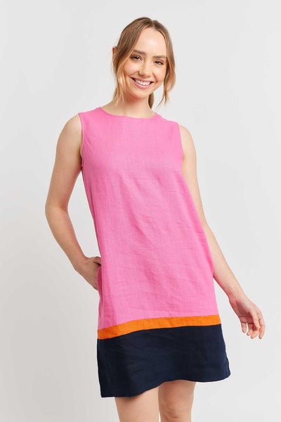 MONTI LINEN DRESS IN LIPSTICK