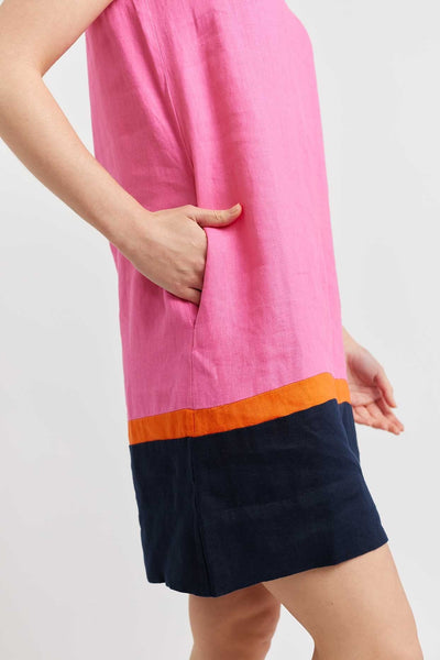 MONTI LINEN DRESS IN LIPSTICK