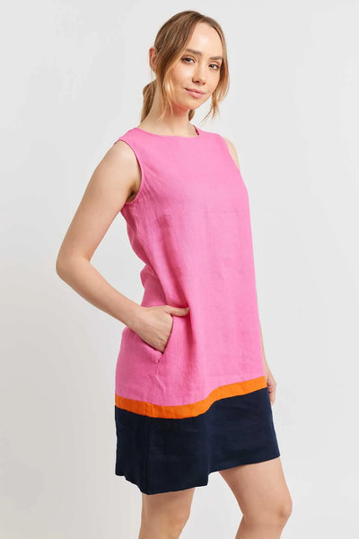 MONTI LINEN DRESS IN LIPSTICK