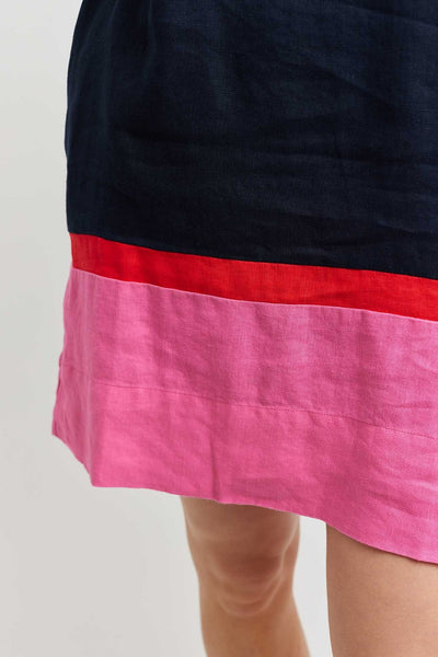 MONTI LINEN DRESS IN NAVY