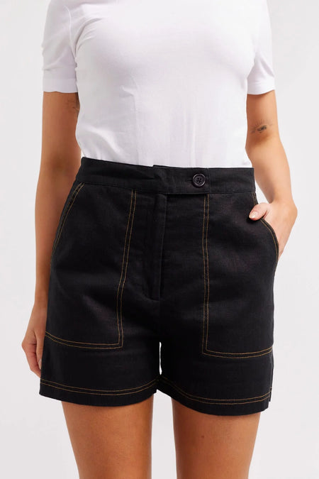 BREA BELT SHORT - IVORY