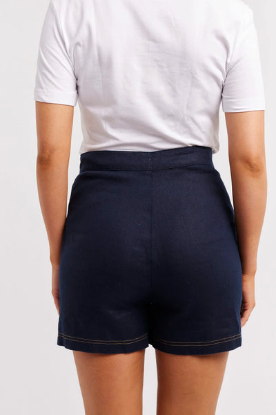 CLIO LINEN SHORT IN NAVY