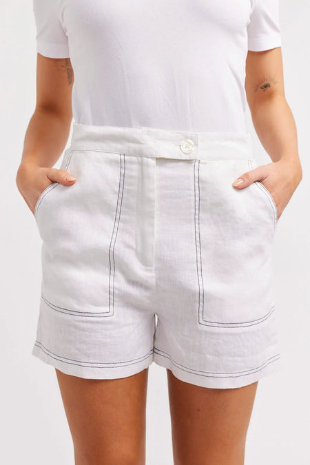 BREA BELT SHORT - IVORY