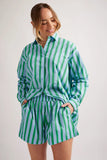 RAGAZZA POPLIN SHORT IN BLUE PARASOL STRIPE