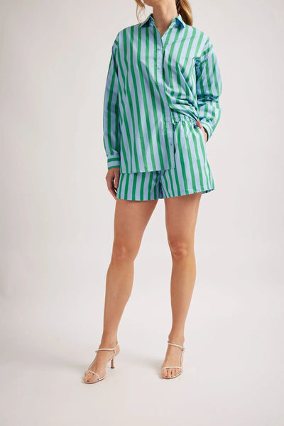 RAGAZZA POPLIN SHORT IN BLUE PARASOL STRIPE