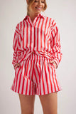RAGAZZA POPLIN SHORT IN PINK PARASOL STRIPE