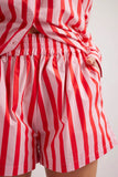RAGAZZA POPLIN SHORT IN PINK PARASOL STRIPE