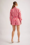 RAGAZZA POPLIN SHORT IN PINK PARASOL STRIPE