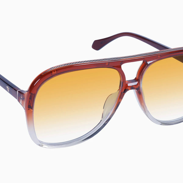 Bang Burnt Orange Fade To Crystal w. Gold Metal Trim / Orange Gradient Lens