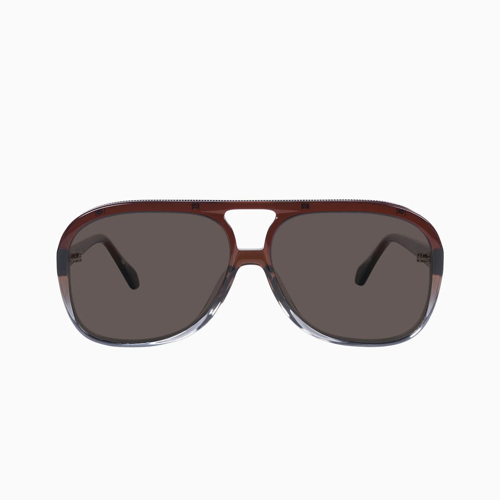 Bang Bang- Transparent Chocolate Fade To Crystal w. Gold Metal / Brown Lens