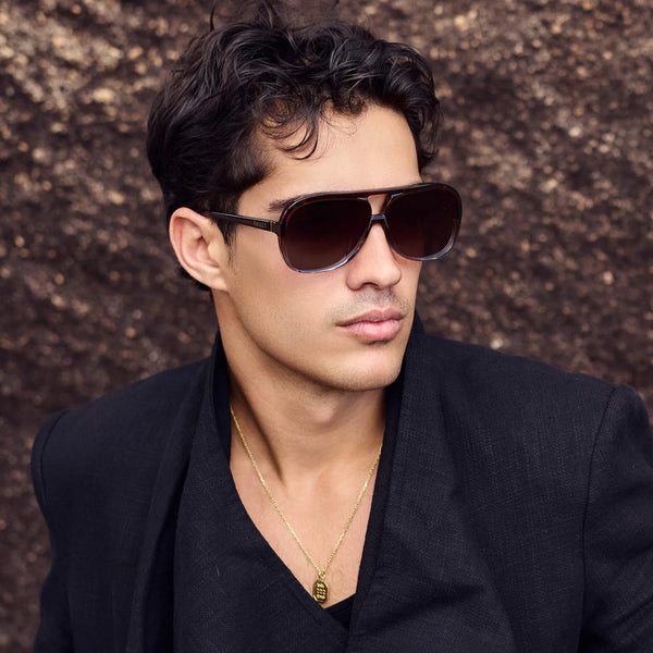 Bang Bang- Transparent Chocolate Fade To Crystal w. Gold Metal / Brown Lens