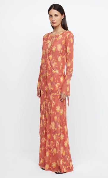 AZALEA WRAP LONG SLEEVE MAXI DRESS