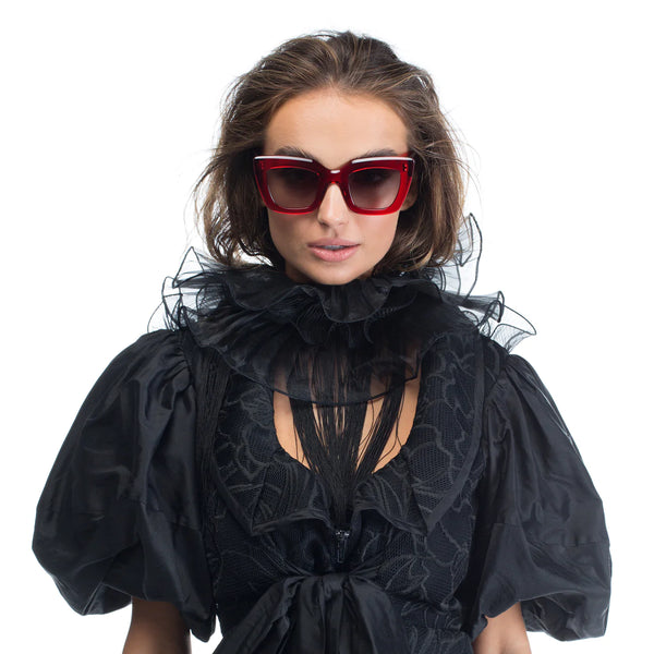 Brigada- Transparent Red / Black Gradient Lens