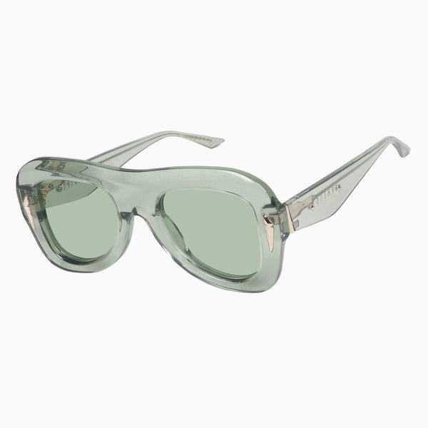 Bowery- Transparent Sage w. Gold Metal / Light Green Lens