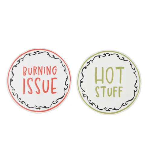 Too Hot to Handle Ceramic Trivet 20cm 2 Asst