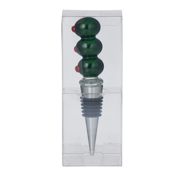 OLIVE GLASS BOTTLE STOPPERS