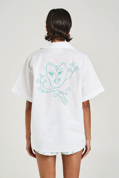 COLLARED SS SHIRT - I HEART U