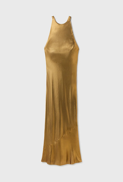 HIGH LOW DRESS GOLD