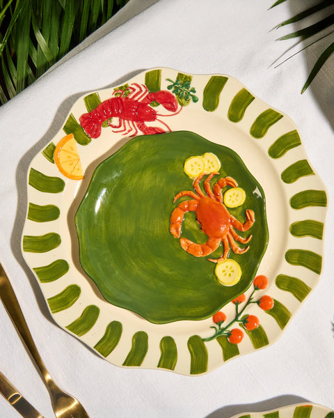 SEAVIEW STONEWARE CRAB PLATE