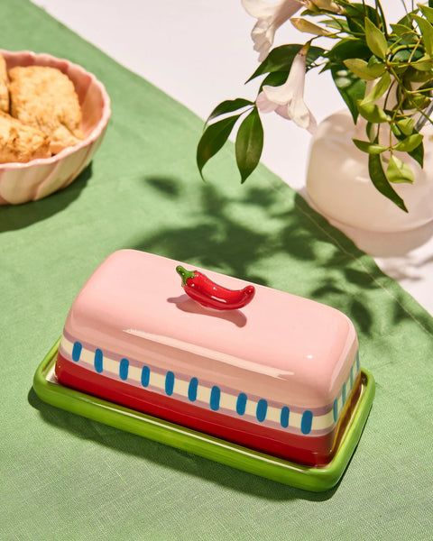 SEAVIEW STONEWARE HOT CHILLI BUTTER DISH