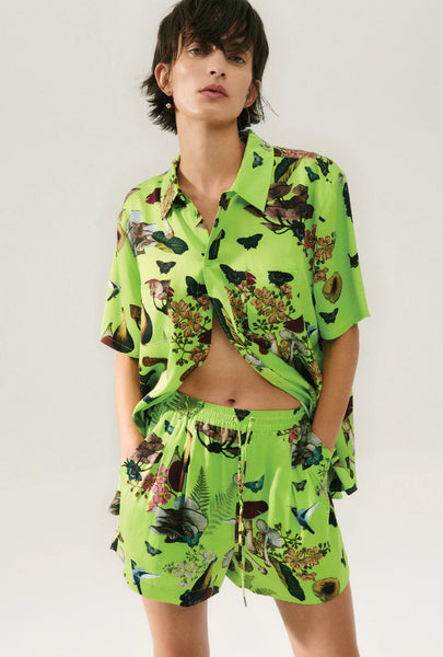 SHORT SLEEVE BOYFRIEND SHIRT MAGIC MUSHROOM FERN