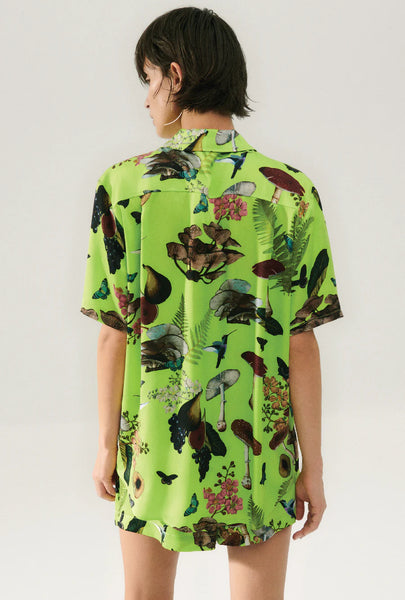 SHORT SLEEVE BOYFRIEND SHIRT MAGIC MUSHROOM FERN