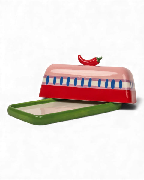SEAVIEW STONEWARE HOT CHILLI BUTTER DISH