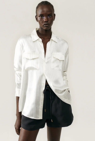 BOYFRIEND SHIRT WHITE PINSTRIPE