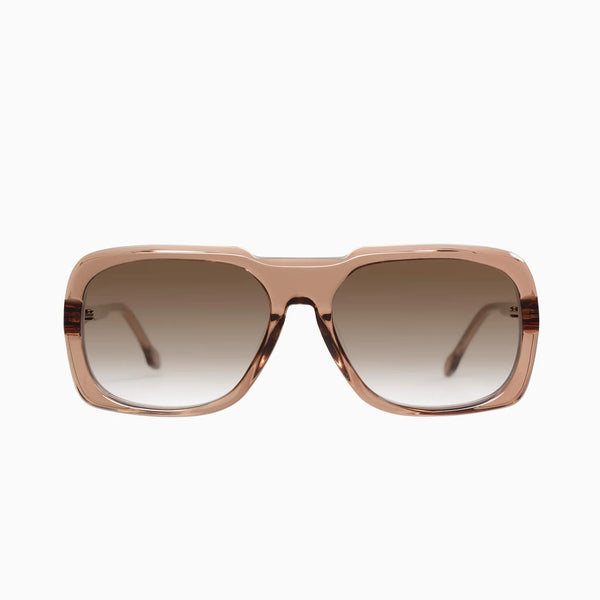 Memoir- Transparent Mocha w. Rose Gold Metal Trim / Brown Gradient Lens