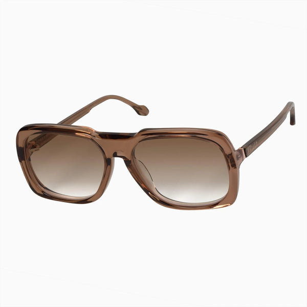 Memoir- Transparent Mocha w. Rose Gold Metal Trim / Brown Gradient Lens