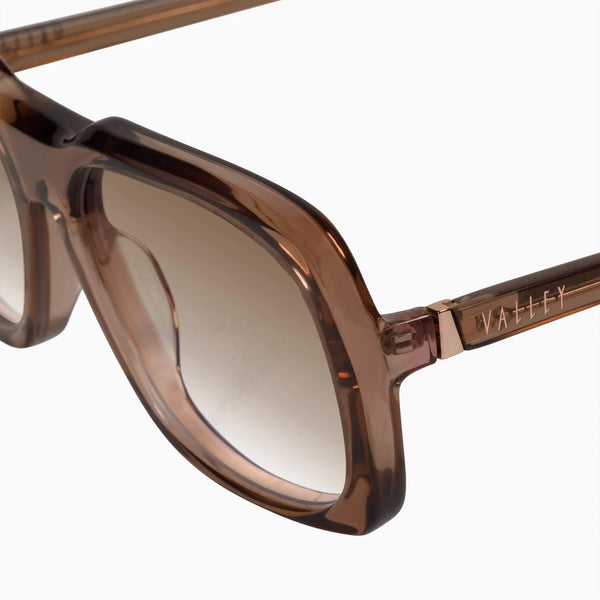 Memoir- Transparent Mocha w. Rose Gold Metal Trim / Brown Gradient Lens