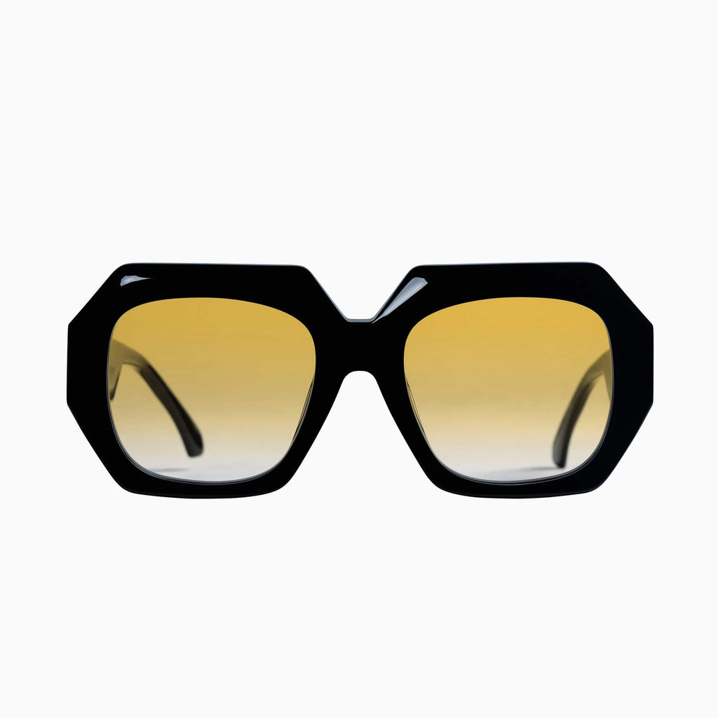 Monolith Gloss Black w. Silver Metal Trim / Orange Gradient Lens