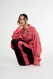 LS OVERSIZED SHIRT - NEON PLAID