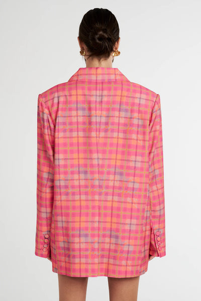 OVERSIZED BLAZER - NEON PLAID